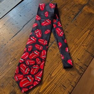 Ralph Martin Silk Tie Rolling Stones Falling Tongues Vintage Rock and Roll